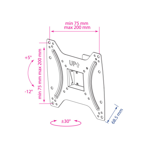 Кронштейн Kromax OPTIMA-202 (чёрный) (арт. 28006)