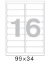 Самоклеящиеся этикетки MEGA White Matte Label, 16 шт/A4, 99 х 34 мм, 100 листов (арт. 73571)