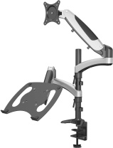 Кронштейн для монитора/ноутбука Cactus серебряный, 13&quot;-27&quot;, макс. 8кг (арт. CS-VM-LH08-AL)