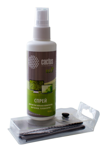 Чистящий набор Cactus для экранов и оптики 1шт 18x18см 100мл (арт. CS-S3001E)