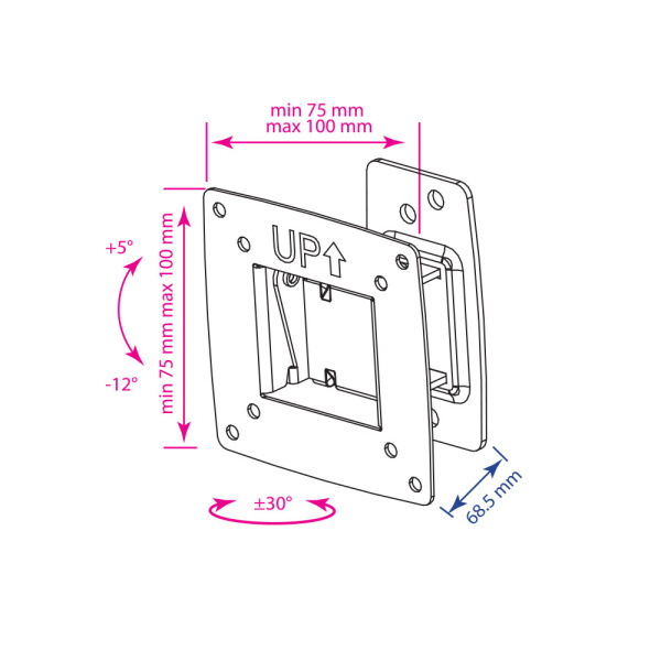 Кронштейн Kromax OPTIMA-102 (чёрный) (арт. 28002)
