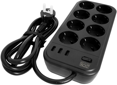 Сетевой фильтр Powercom SP-08 USB03AB (арт. SP-08 USB03AB)