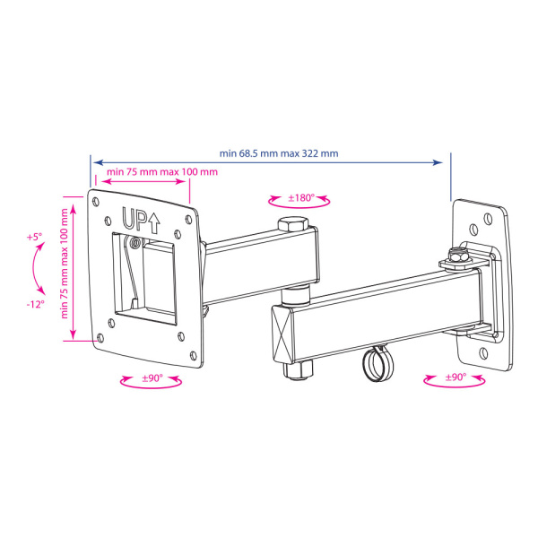 Кронштейн Kromax OPTIMA-104 (чёрный) (арт. 28004)