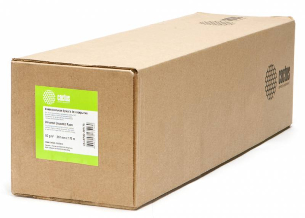 Бумага Cactus A3 297мм-175м/80г/м2/ CIE171% инженерная 76.2мм (3″) (арт. CS-LFP80-297175)