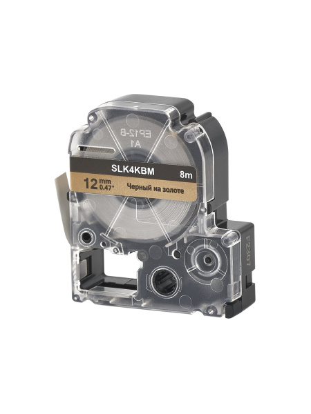 Кассета с лентой Sakura Printing K4KBM для Epson, черный на золотом, 12мм/8м (арт. SLK4KBM)