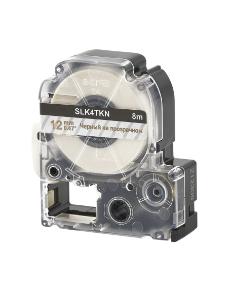 Кассета с лентой Sakura Printing K4TKN для Epson, золотой на прозрачном, 12мм/8м (арт. SLK4TKN)