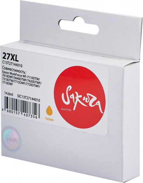 Струйный картридж Sakura Printing 27XL (желтый, 2200 стр.) (арт. C13T27144010)