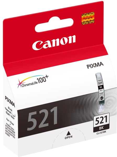 Оригинальный картридж Canon CLI-521 BK (чёрный, 9 мл.) (арт. 2933B004)