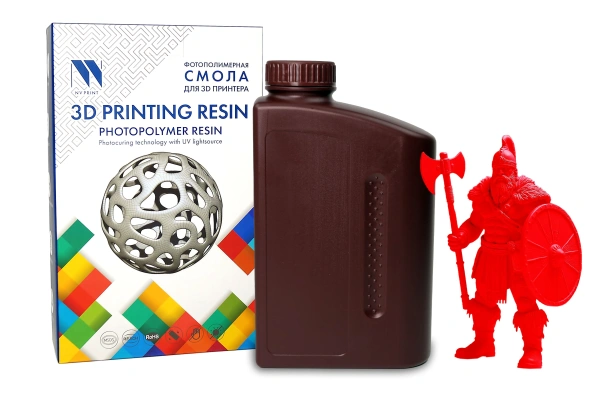 Фотополимерная смола NVPRINT Standard Resin прозрачный красный для 3D печати, 1 кг (бут.)