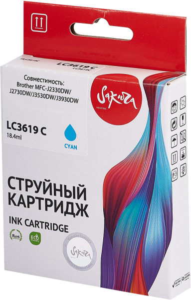 Струйный картридж Sakura Printing LC3619C (голубой, 1500 стр.) (арт. SILC3619CXL)