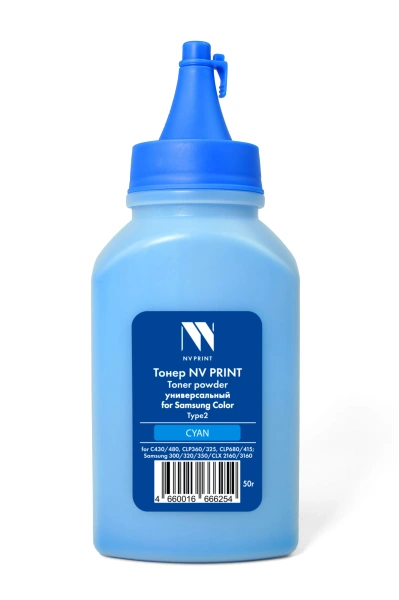 Тонер NVP для Samsung Color универсальный Type2 (50г) Cyan