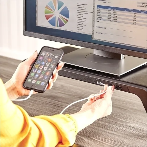 Премиальная подставка для монитора Fellowes Hana™, черная (арт. FS-80605)