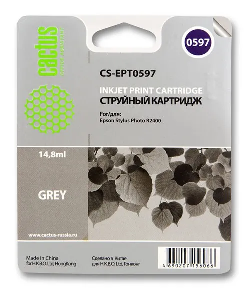 Картридж Cactus серый (14.8мл) для Epson (арт. CS-EPT0597)