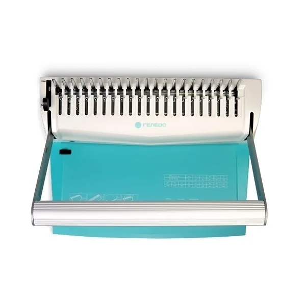 Переплетчик ГЕЛЕОС БП-16 бирюзово-белый на пластиковую пружину, А4 (арт. БП16пбб)