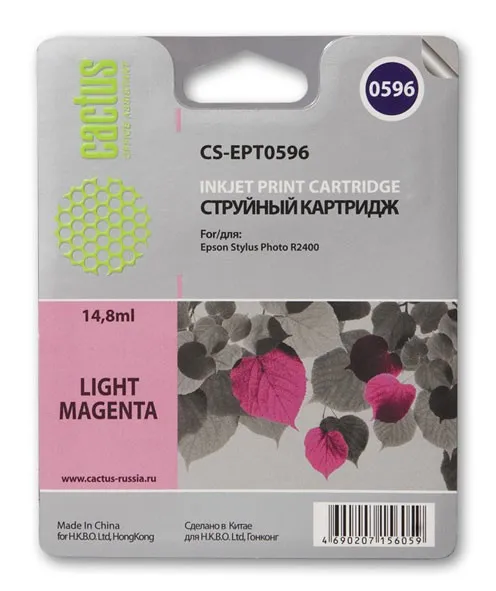 Картридж Cactus Картридж струйный CS-EPT0596 светло-пурпурный (14.8мл) (арт. CS-EPT0596)