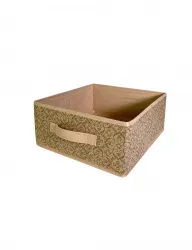 Короб ГЕЛЕОС раскладной с ручкой, «Миндаль» / Бежевый, 28х28х14 см (арт. МНД-186)