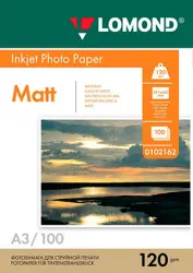 Фотобумага Lomond односторонняя, матовая / матовая, A3, 120 г/м², 100 л. (арт. 0102162)