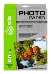 Фотобумага Cactus A4, 230 г/м2, 50 листов (арт. CS-GA423050DS)