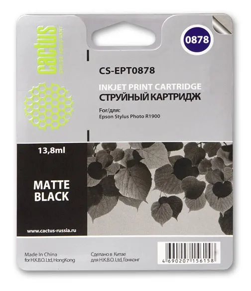 Картридж Cactus Картридж струйный CS-EPT0878 черный матовый (13.8мл) (арт. CS-EPT0878)