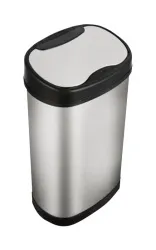 Сенсорная корзина для бумаг Cactus овальная 42л. сталь сенсорн.кр. серебристый (арт. CS-SB-42-13)