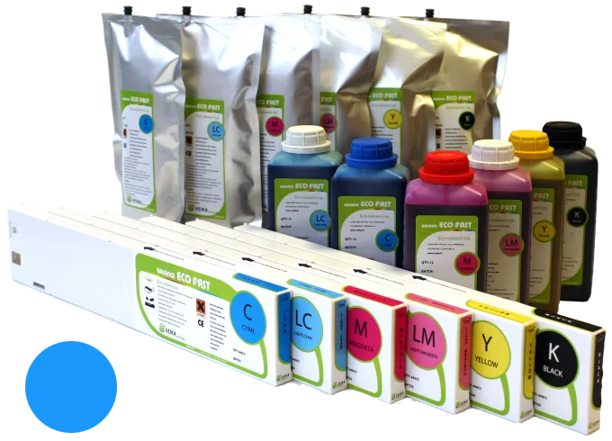 Экосольвентные чернила VEIKA Balance ECO Fast, Cyan 1л, Пакет (арт. OT36254)