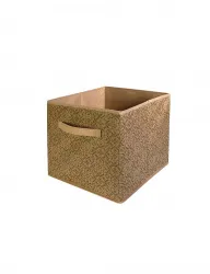 Короб ГЕЛЕОС раскладной с ручкой, «Миндаль» / Бежевый, 28х28х28 см (арт. МНД-181)