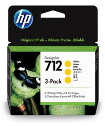 Оригинальные струйные картриджи HP 712 Yellow (желтые) 3 шт. в упаковке (арт. 3ED79A)