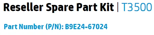 Сервисный набор HP для сервисной поддержки HP DesignJet T3500 (арт. B9E24-67024)