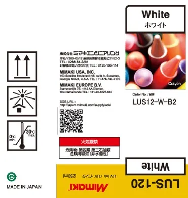Оригинальные УФ чернила Mimaki LUS-120 (белый, 250 мл.) (арт. LUS12-W-B2)