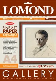 Фактура Lomond LOMOND VELOUR BRIGHT NATURAL WHITE ARCHIVE - БАРХАТНАЯ ФАКТУРА, А4, 290 Г/М2, 10 ЛИСТОВ (арт. 0911341)