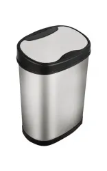 Сенсорная корзина для бумаг Cactus овальная 15л. сталь сенсорн.кр. серебристый (арт. CS-SB-15-13)