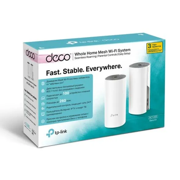 Mesh-система TP-Link Deco E4(2-pack) (арт. Deco E4(2-pack))