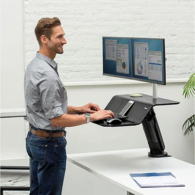Платформа для работы сидя-стоя Fellowes Lotus RT Sit-Stand Workstation, черная (арт. FS-80816)