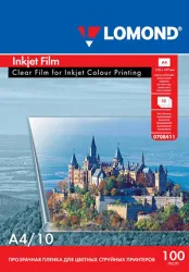 Пленка Lomond PET Ink Jet Film, прозрачная, А4, 100 мкм, 10 листов, для струйной цветной печати (арт. 0708411)