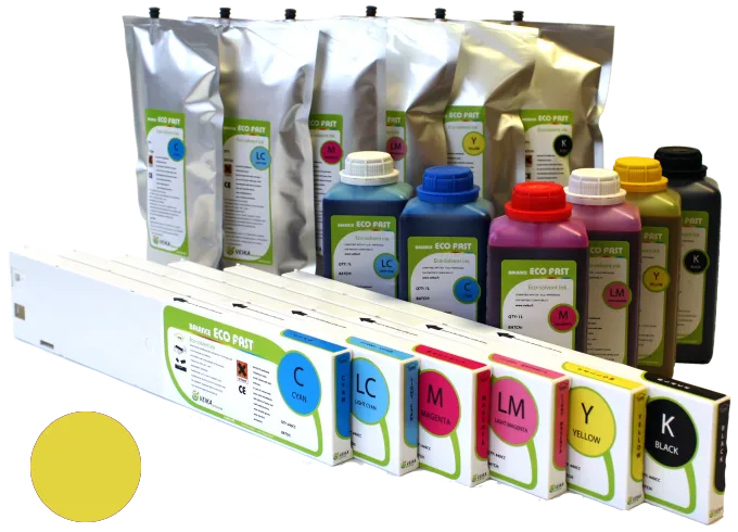 Экосольвентные чернила VEIKA Balance ECO Fast, Yellow 1л, Пакет (арт. OT36252)