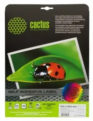 Этикетка Cactus С-30105148 A4 105x148.5мм 4шт на листе/50л. (арт. С-30105148)