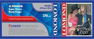 Фотобумага Lomond XL Premium Super Glossy Photo Paper, ролик 610 х 50,8 мм, 270 г/м2, 30 метров. (арт. 1201081)