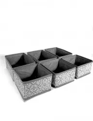 Набор коробов ГЕЛЕОС «Грей» / Серый, 13х13х8 см - 3 шт, 13х19х8 см - 3 шт (арт. ГРЕ-222)