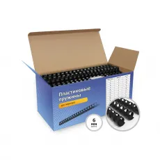 Пластиковые пружины ГЕЛЕОС 6 мм черные 100 шт. (арт. BCA4-6B)