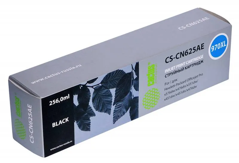 Картридж Cactus №970XL черный (256мл) для HP (арт. CS-CN625AE)