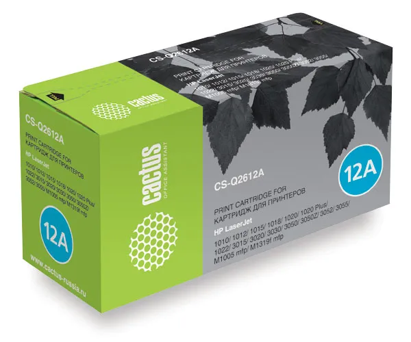 Тонер-картридж Cactus для HP черный (2000 стр.) (арт. CS-Q2612AS)