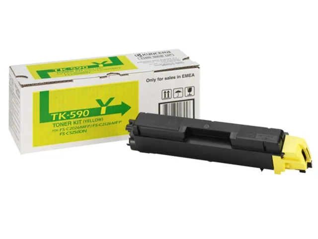 Оригинальный тонер-картридж Kyocera TK-590Y (жёлтый, 5000 стр.) (арт. 1T02KVANL0)
