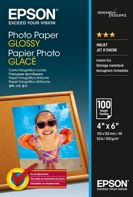 Бумага Epson Photo Paper Glossy, 10 x 15 см (100 листов) (арт. C13S042548)