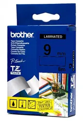 Наклейка ламинированная Brother TZ521 чёрный шрифт на синей основе, ширина 9 мм (арт. TZ521)