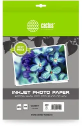 Фотобумага Cactus A4, 200 г/м², 100 л, белая глянцевая для струйной печати (арт. CS-GA4200100ED)