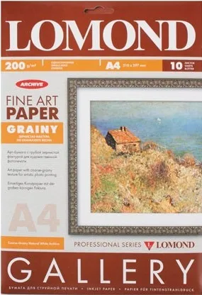 Бумага Lomond Coarse-Grainy Natural White, А4, 200 г/м2, 10 листов (арт. 0912241)