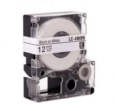 Лента Epson Виниловая лента Epson LK-4WBVN белая/чёрная, ширина 12мм, длина 7м (арт. C53S654041)