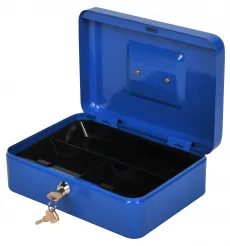 Ящик для денег Cactus 90x250x180, синий, сталь, 1.367 кг (арт. CS-CB-003BL)