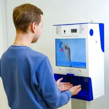 Бесконтактный универсальный дезинфектор для рук Liga Next pro с датчиком измерения температуры и дисплеем, 5 л. (арт. Pro)