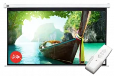 Экран для проектора SOK Cinema Pro, 150″, 16:9, настенно-потолочный, моторизованный, белый корпус (арт. SCPSM-332x186FG-ED90)